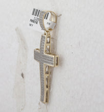 Load image into Gallery viewer, 10kt Yellow Gold Men's Diamond Cross Charm Pendant - 1/2 Cttw - Splendid Jewellery