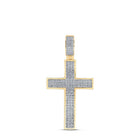 10kt Yellow Gold Men's Diamond Cross Charm Pendant - 1/2 Cttw - Splendid Jewellery