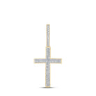 10kt Yellow Gold Men's Diamond Cross Charm Pendant - 1/3 Cttw - Splendid Jewellery