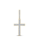 10kt Yellow Gold Men's Diamond Cross Charm Pendant - 1/3 Cttw - Splendid Jewellery