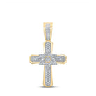 10kt Yellow Gold Men's Diamond Cross Charm Pendant - 1/3 Cttw - Splendid Jewellery