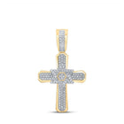 10kt Yellow Gold Men's Diamond Cross Charm Pendant - 1/3 Cttw - Splendid Jewellery