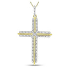 10kt Yellow Gold Men's Diamond Cross Charm Pendant - 1/4 Cttw | Splendid Jewellery - Splendid Jewellery