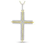 10kt Yellow Gold Men's Diamond Cross Charm Pendant - 1/4 Cttw | Splendid Jewellery - Splendid Jewellery