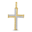 10kt Yellow Gold Men's Diamond Cross Charm Pendant - 1/4 Cttw | Splendid Jewellery - Splendid Jewellery