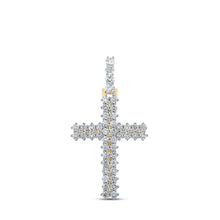 Load image into Gallery viewer, 10kt Yellow Gold Men's Diamond Cross Charm Pendant - 2 - 1/3 Cttw - Splendid Jewellery