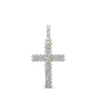 10kt Yellow Gold Men's Diamond Cross Charm Pendant - 2 - 1/3 Cttw - Splendid Jewellery