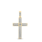 10kt Yellow Gold Men's Diamond Cross Charm Pendant - 3/4 Cttw - Splendid Jewellery