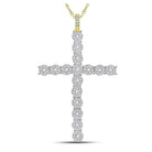 10kt Yellow Gold Men's Diamond Cross Charm Pendant - 3/4 Cttw - Splendid Jewellery