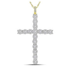 10kt Yellow Gold Men's Diamond Cross Charm Pendant - 3/4 Cttw - Splendid Jewellery