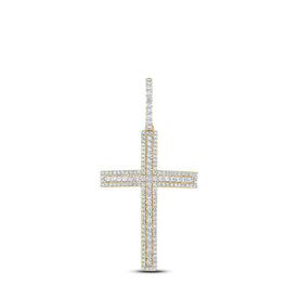 10kt Yellow Gold Men's Diamond Cross Charm Pendant - 4 Cttw | Splendid Jewellery - Splendid Jewellery