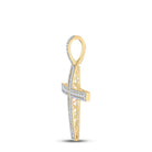 10kt Yellow Gold Men's Diamond Cross Charm Pendant - 4 Cttw | Splendid Jewellery - Splendid Jewellery