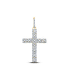 10kt Yellow Gold Men's Diamond Cross Charm Pendant - 5/8 Ct.t.w. - Splendid Jewellery