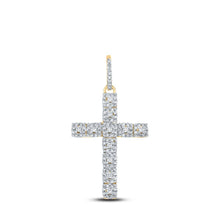 Load image into Gallery viewer, 10kt Yellow Gold Men's Diamond Cross Charm Pendant - 5/8 Ct.t.w. - Splendid Jewellery