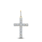 10kt Yellow Gold Men's Diamond Cross Charm Pendant - 5/8 Ct.t.w. - Splendid Jewellery