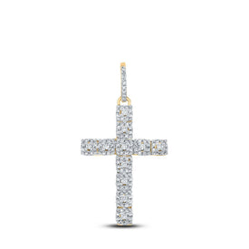 10kt Yellow Gold Men's Diamond Cross Charm Pendant - 5/8 Ct.t.w. - Splendid Jewellery