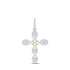 10kt Yellow Gold Men's Diamond Cross Charm Pendant - 5/8 Cttw - Splendid Jewellery