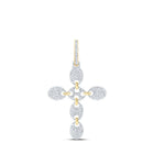 10kt Yellow Gold Men's Diamond Cross Charm Pendant - 5/8 Cttw - Splendid Jewellery