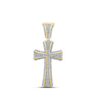10kt Yellow Gold Men's Diamond Cross Charm Pendant - Dazzling 1/2 Cttw Sparkler - Splendid Jewellery