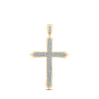 10kt Yellow Gold Men's Diamond Cross Pendant - 1 Cttw | Splendid Jewellery - Splendid Jewellery