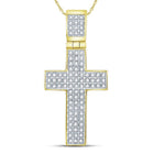 10kt Yellow Gold Men's Diamond Cross Pendant - 1/4 Cttw Side view from the 10Kt Yellow Gold Mens Round Diamond Cross Charm Pendant 1 4 Cttwpin222183 collection by Splendid Jewellery