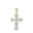 10kt Yellow Gold Men's Diamond Cross Pendant - 1/4 Cttw, Round Cut - Splendid Jewellery
