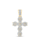 10kt Yellow Gold Men's Diamond Cross Pendant - 1/4 Cttw, Round Cut - Splendid Jewellery