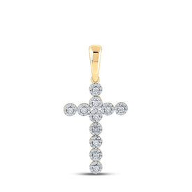 10kt Yellow Gold Men's Diamond Cross Pendant - 3/4 Cttw - Splendid Jewellery