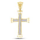 10kt Yellow Gold Men's Diamond Cross Pendant - Exquisite Charm with 1 Ct.t.w. Round Diamond - Splendid Jewellery
