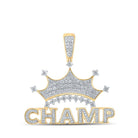 10kt Yellow Gold Men's Diamond Crown Charm Pendant - 1 - 1/4 Cttw | Splendid Jewellery - Splendid Jewellery