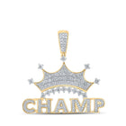 10kt Yellow Gold Men's Diamond Crown Charm Pendant - 1 - 1/4 Cttw | Splendid Jewellery - Splendid Jewellery