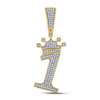 10kt Yellow Gold Men's Diamond Crown Charm Pendant - 1/3 Cttw - Splendid Jewellery