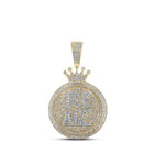10kt Yellow Gold Men's Diamond Crown Charm Pendant - 4 - 3/8 Cttw - Splendid Jewellery