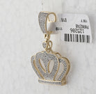 10kt Yellow Gold Men's Diamond Crown Charm Pendant - Regal Elegance in Gold and Diamonds - Splendid Jewellery