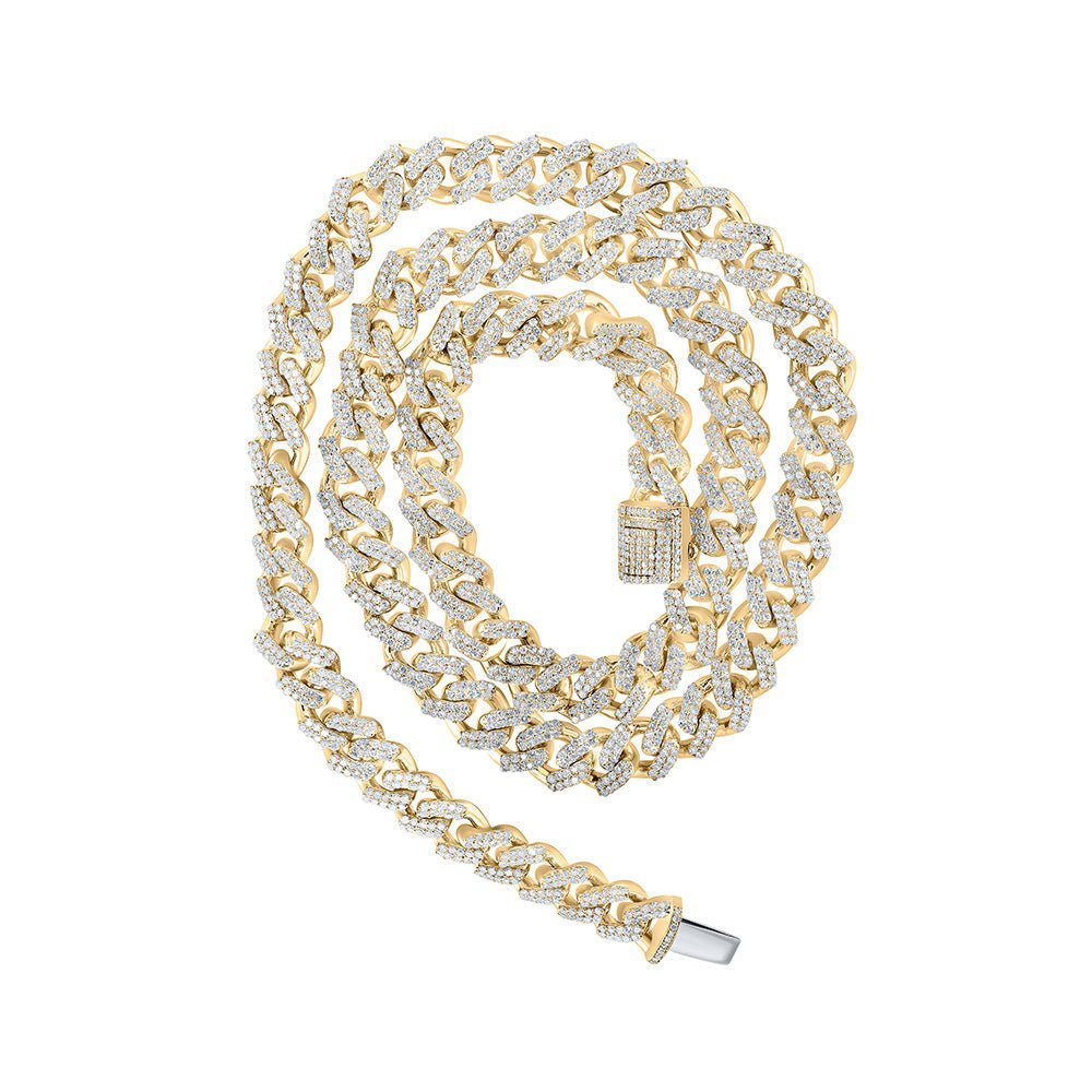 10kt Yellow Gold Men's Diamond Cuban Link Chain Necklace - 7 - 1/2 Ct.t.w. - Splendid Jewellery