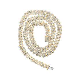 10kt Yellow Gold Men's Diamond Cuban Link Chain Necklace - 7 - 1/2 Ct.t.w. - Splendid Jewellery