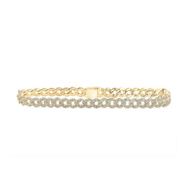 10kt Yellow Gold Men's Diamond Curb Link Chain Necklace - Stunning Brilliance - Splendid Jewellery