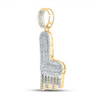 10kt Yellow Gold Men's Diamond Dripping L Letter Charm Pendant - 1/2 Cttw - Splendid Jewellery