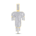 10kt Yellow Gold Men's Diamond Dripping Letter Charm Pendant - 1/2 Cttw product  Top View from Splendid Jewellery