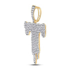 10kt Yellow Gold Men's Diamond Dripping T Letter Charm Pendant - 2 Cttw - Splendid Jewellery