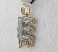 Load image into Gallery viewer, 10kt Yellow Gold Men's Diamond E Drip Letter Charm Pendant - 3/4 Cttw - Splendid Jewellery