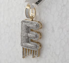 10kt Yellow Gold Men's Diamond E Drip Letter Charm Pendant - 3/4 Cttw - Splendid Jewellery