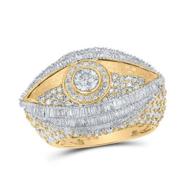 10kt Yellow Gold Men's Diamond Eye Pinky Band Ring - Exquisite Jewelry - Splendid Jewellery
