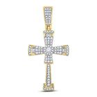 10kt Yellow Gold Men's Diamond Flared Cross Crucifix Pendant - 1/2 Cttw - Splendid Jewellery