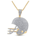 10kt Yellow Gold Men's Diamond Football Helmet Charm Pendant - 3/4 Ct.t.w. - Splendid Jewellery