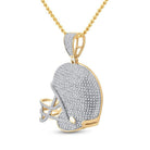 10kt Yellow Gold Men's Diamond Football Helmet Charm Pendant - 3/4 Ct.t.w. - Splendid Jewellery