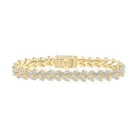 10kt Yellow Gold Men's Diamond Franco Link Bracelet - 14 Cttw - Splendid Jewellery