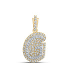 10kt Yellow Gold Men's Diamond G Initial Letter Charm Pendant - 1/5 Cttw - Splendid Jewellery - Splendid Jewellery