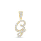 10kt Yellow Gold Men's Diamond G Initial Pendant - 7/8 Cttw | Splendid Jewellery - Splendid Jewellery