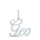 10kt Yellow Gold Men's Diamond GEO Name Charm Pendant - 5/8 Cttw - Splendid Jewellery